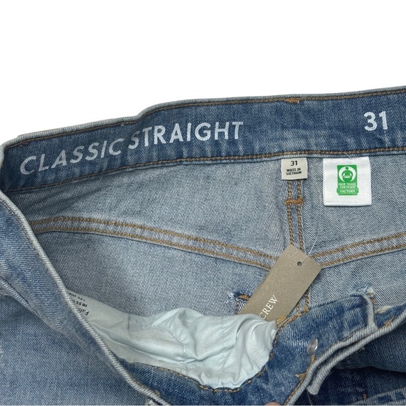{J. Crew} "90's Classic Straight in Honeydew Wash" Stretch Denim Jeans - Picture 6 of 8